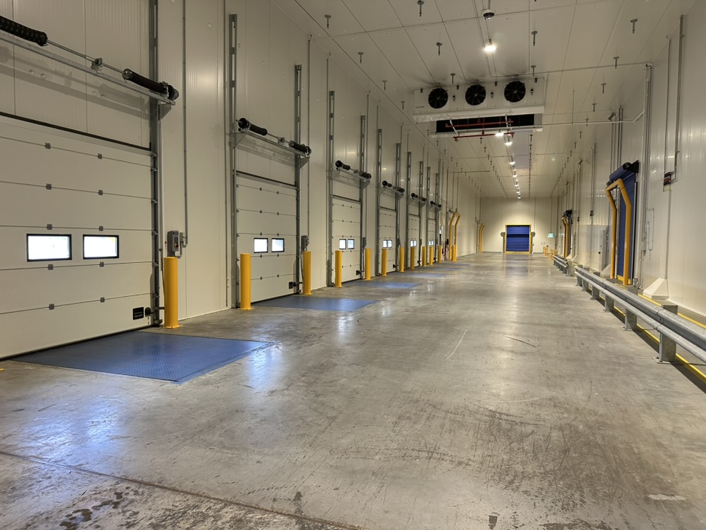 Modern cold storage warehouse facility interior